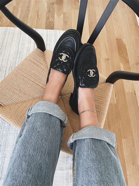 chanel platform loafers